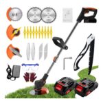 Gompuy Cordless Strimmer with 90 Head, 2x21V Batteries, UK Charger