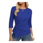 Grace Karin Womens 3/4 Sleeve Asymmetrical Business Blouse