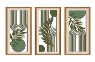 Green Boho Wall Decor Sage Botanical Minimalist Geometric Hanging Sign
