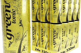 Green Tonic Water Cans 24 Pack, Slimline Tonic, No Aspartame, No Sugar, No Calories, Tonic Water for Gin and Mixer – Bulk Pack of 24 Cans x 330 ml(packaging may vary)