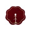 Green Velvet Tree Skirt with Gold Trim, Red Mat 90cm