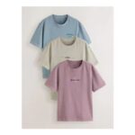 Green/Blue/Pink Regular Fit Graphic Print T-Shirts 3 Pack