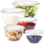 Greentainer Plastic Mixing Bowls Set with Lids, Nesting Bowls Set of 5 – Sold by Greentainer-UK / FBA