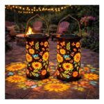 Gresonic 2-Pack Colourful Sunflower Solar Garden Lanterns
