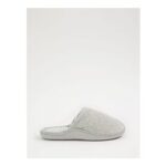 Grey Jersey Slip on Mule Slippers