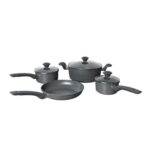 Grey Marble 7 Piece Non Stick Cookware Set