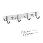 Grizef 4-Hook 11in SUS304 Stainless Steel Heavy-Duty Wall-Mounted Coat Rack