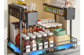 HABITELLO Pull-out Cabinet Drawers, Adjustable 32.5-50cm