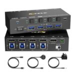 HDMI KVM Switch for 4 PCs, 8K/4K, USB 3.0 Ports