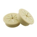 HJGarden 2-Pack 50mm Rubber Desk Cable Grommets, Cream