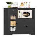 HOCSOK Kitchen Sideboard Storage Cupboard with Microwave Counter