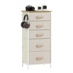 HOMCOM 5-Drawer Chest, Beige