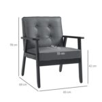 HOMCOM Accent Chair Brown PU Leather Armchair