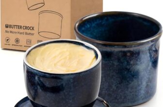HOME DECOR Ceramic Butter Crock, Reactive Glaze Finish-Reactive Bule