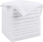HOMEXCEL White Microfibre Car Cleaning Cloths Rags Towels 12 Pack, 29×29 cm