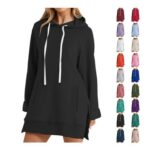HOOUDO Longline Hoodies for Women Oversized Sweatshirt Dress