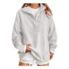 HOOUDO Womens Mock-Neck Oversized Sweatshirt