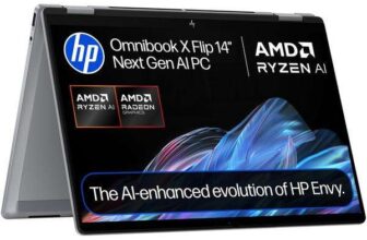 HP OmniBook X Flip NGAI OLED 14 2 in 1 Laptop ( Student price / 3K120 touchscreen / AMD Ryzen AI 7 350 / 8 cores / 16GB / 1TB )