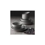 Habitat 12 Piece Stoneware Dinner Set – Matt