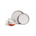 Habitat 12 Piece Stoneware Dinner Set – Rust Speckle