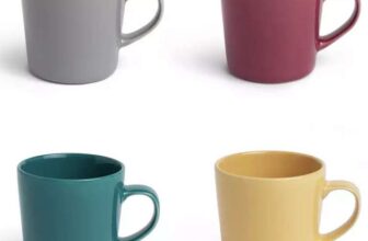 Habitat Colour Glaze Set of 4 Mugs / Matte Green / Matte Pink – Free C&C