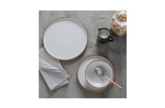 Habitat Loft Living Speckle 12 Piece Dinner Set – Mustard
