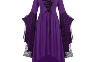 Halloween Costumes for Adult Women Gothic Skeleton Long Black Dress