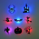 Halloween Decor 2026, 8 Pack Halloween LED Wall Lights Silhouette Glow Wall