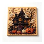 Halloween Ghost Highland Cow Pearl Diamond Art Kit for Adults