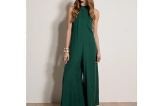 Halter Neck Wide-Leg Linen Blend Jumpsuit