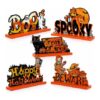 Happy Halloween Table Decorations Wooden Stand Centrepiece Signs