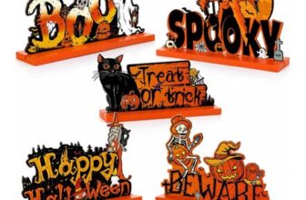 Happy Halloween Table Decorations Wooden Stand Centrepiece Signs