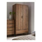 Harlem 2 Door, 1 Drawer Wardrobe – mid Oak Effect