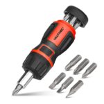 Hautmec 7-in-1 Stubby Ratcheting Screwdriver Set 3PCS Phillips and 3PCS Slotted Bits – Sold by Well Tools / FBA