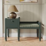 Hazel Hallway Bench available in 2 colours (Bottle Green/Stone)