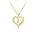 Heart Initial Necklace, 14K Gold-Plated Sterling Silver Pendant