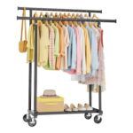 Heavy Duty Clothes Rail, Double Rods Clothes Rack