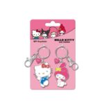 Hello Kitty and My Melody Metal Keychain 2 Pack
