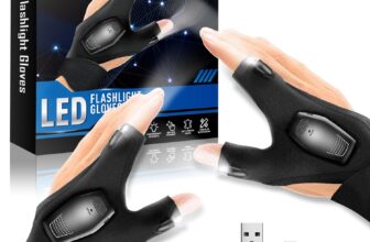 Hinshark Gifts for Men, Rechargeable LED Gloves with Lights for Fishing Birthday Gifts for Men, Stocking Fillers Stuffers Gadgets for Men, Secret Santa Gifts for Men, Mens Dad Gifts for Christmas