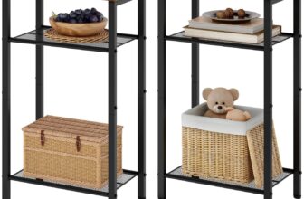 Hoctieon 2-Set 3 Tier End Table, Telephone Table Set of 2, Tall Side Table with Storage Set of 2, Small Nightstand for Small Spaces, Metal Frame, Rustic Brown