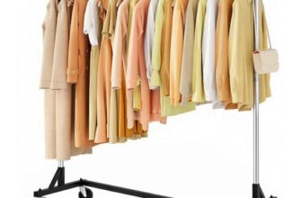 Hoctieon Z Rack Rolling Garment Rack, Silver