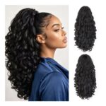 Humistwbiu Drawstring Ponytail Extension, Natural Black, 26-Inch
