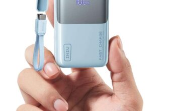 INIU Power Bank, Ultra Mini 10000mAh 45W Fast Charging Phone Battery Pack – Blue / Black / White / Purple – w/ Voucher