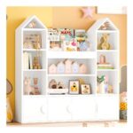 IRONCK Kids Toy Storage Unit, 4 Doors, 10 Open Shelves