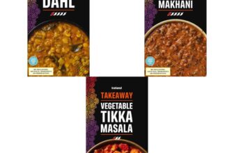 Iceland Takeaway Vegetable Curries – Tarka Dhal , Dahl Makhani or Vegetable Tikka Masala ( Online / Frozen / 350G to 375G )
