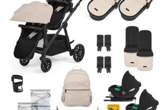Ickle Bubba Virgo Twin Pram with Cirrus Car Seats & ISOFIX Bases