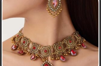Indian Jewellery Set for Women Jhumka Indian Earrings Necklace Wedding Party Dresses Outfits Accessories Gifts