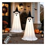 Indoor Halloween Ghost Decorations, 2-Pack Light-up Ghosts