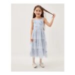 Ingrid Floral Sequin Tiered Party Dress Blue (7, 8, 9, 10, 11-12 and 14-15 Yrs)