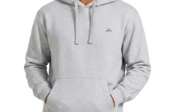 Iron Mountain Mens Fleece Hoodie in Light Grey – Size M
